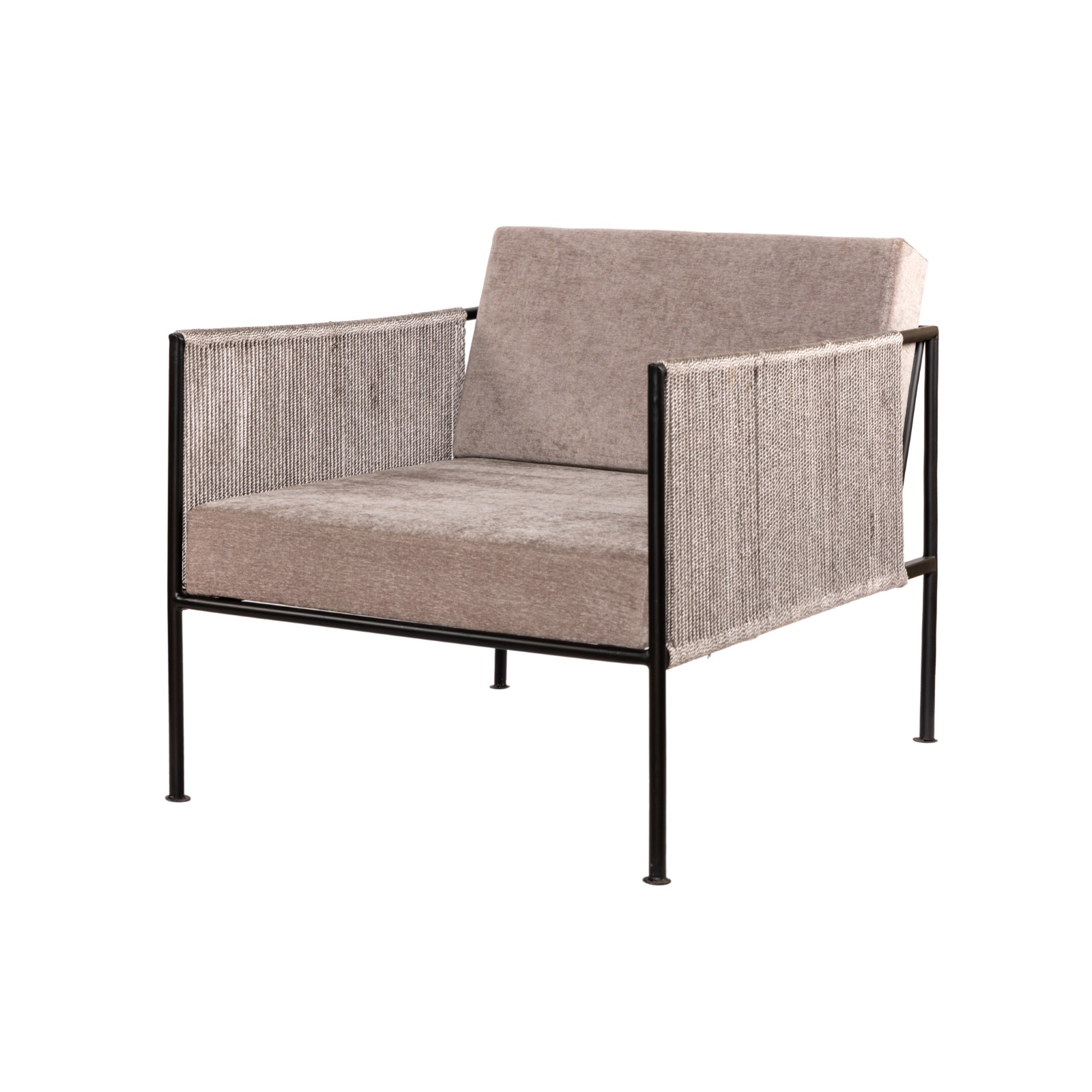 Metal made weaved single seater sofa
