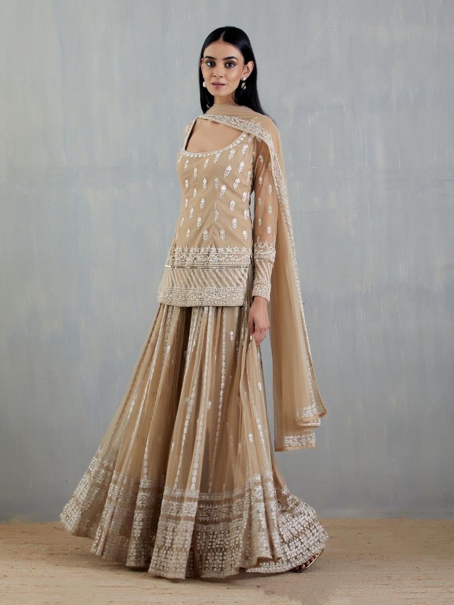 Faux Georgette Palazzo Set top, and dupatta