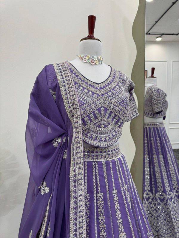 Designer Faux Georgette Bridal Lehenga