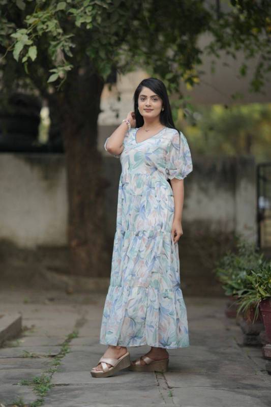 Georgette long maxi dress