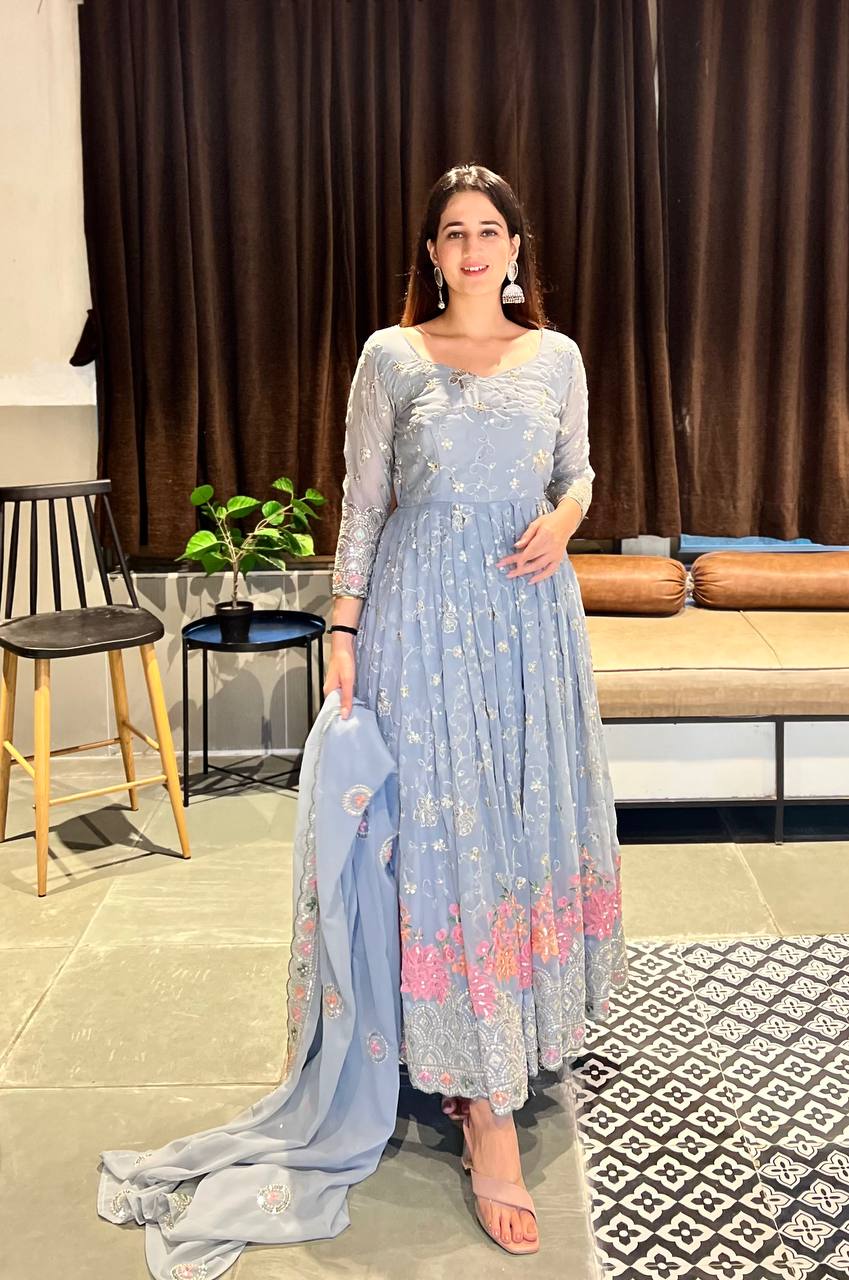 Designer Anarkali Suit in Fancy Style