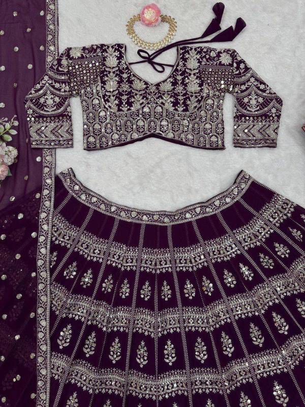 Bollywood Style Faux Georgette Wedding Lehenga Choli Set
