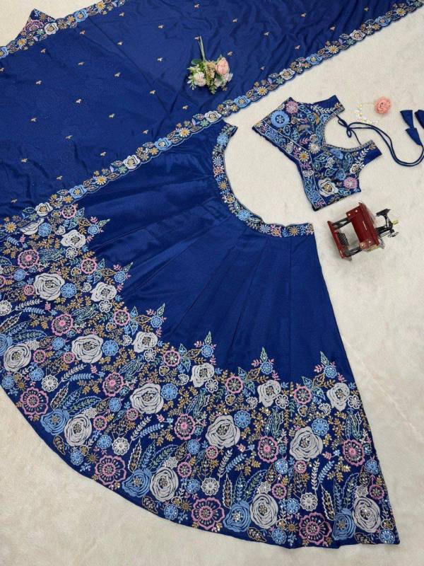 Heavy Chinon Silk sequence Work Embroidery Lehenga Choli Set