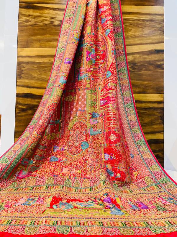 Exquisite Pure Viscose Silk Pashmina Saree with Pure Jari Weaving
