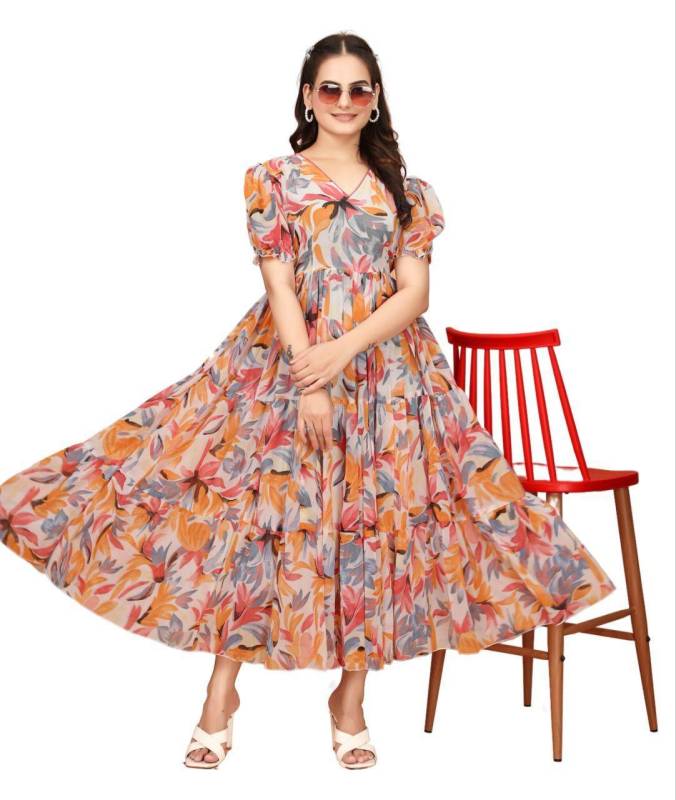 Georgette long maxi dress