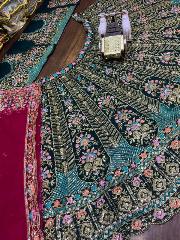 Faux Georgette Bridal Lehenga, adorned with exquisite sequin embroidery