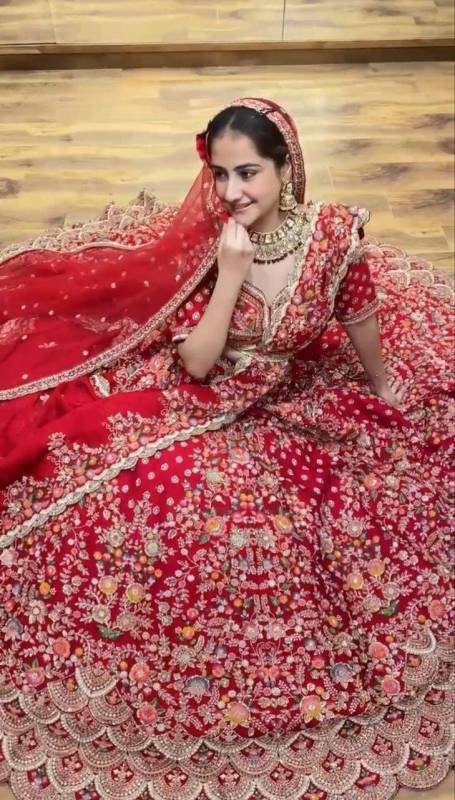 Embroidery Sequins Work Lehenga Choli Dupatta