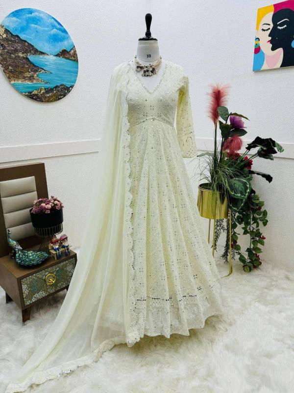 Anarkali Type Gown With Dupatta