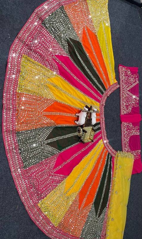 Real Mirror Embroidery Work Lehenga Choli Set