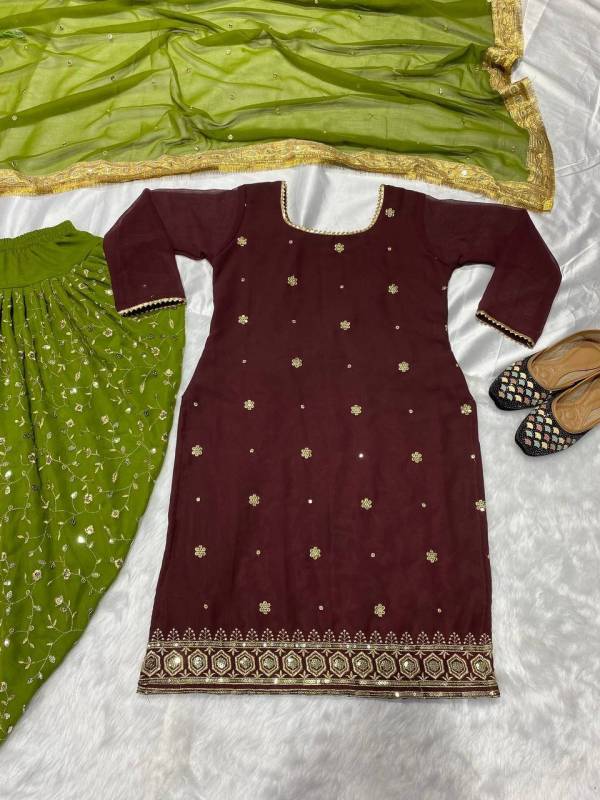 Party Wear Look Top ,Dhoti Salwar and Dupatta