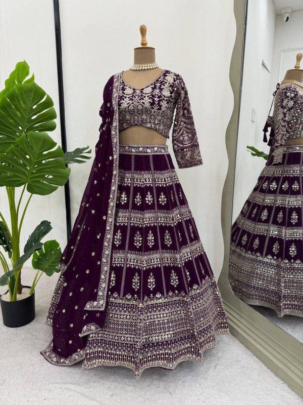 Bollywood Style Faux Georgette Wedding Lehenga Choli Set