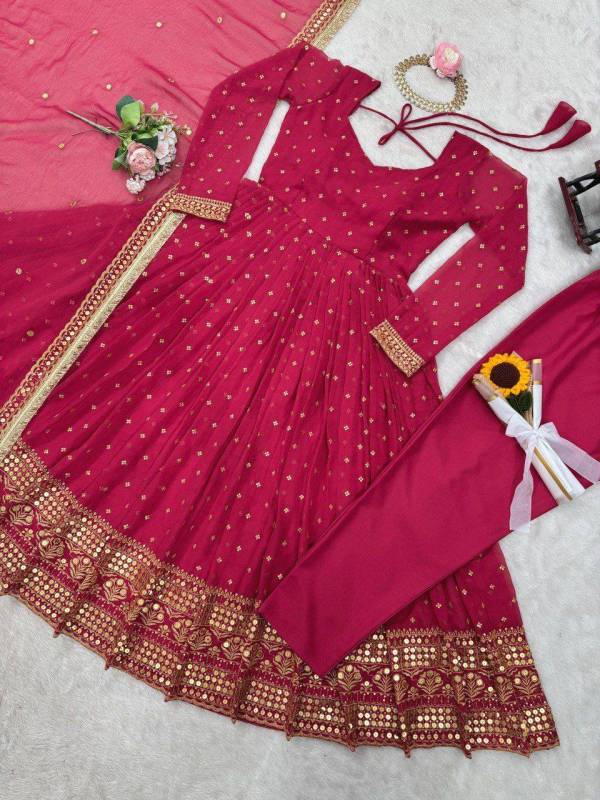 Anarkali Top Pent With Dupatta Set