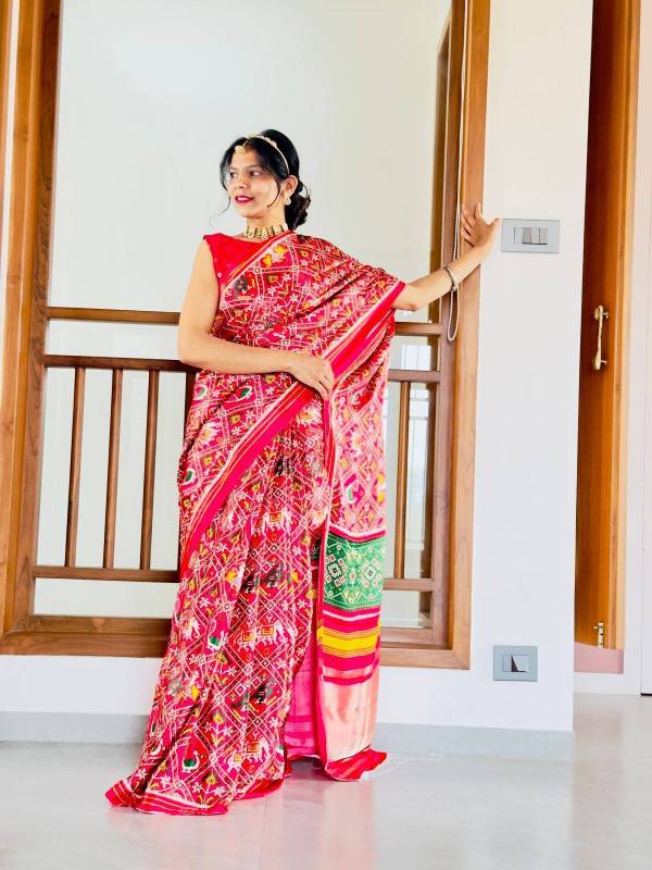 Pure gaji silk fabric classic lagadi patta saree with Pure Jari weaving work