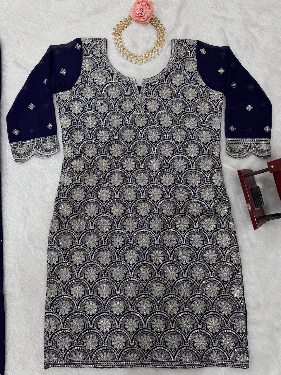 Faux Georgette Palazzo Set with dupatta