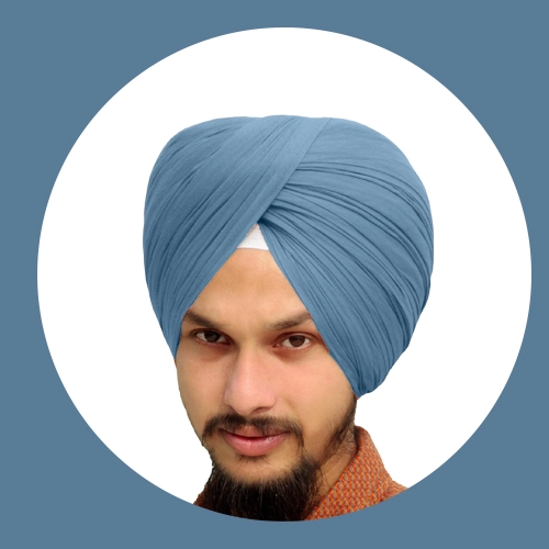 Blue Grey - Full Voile Turban