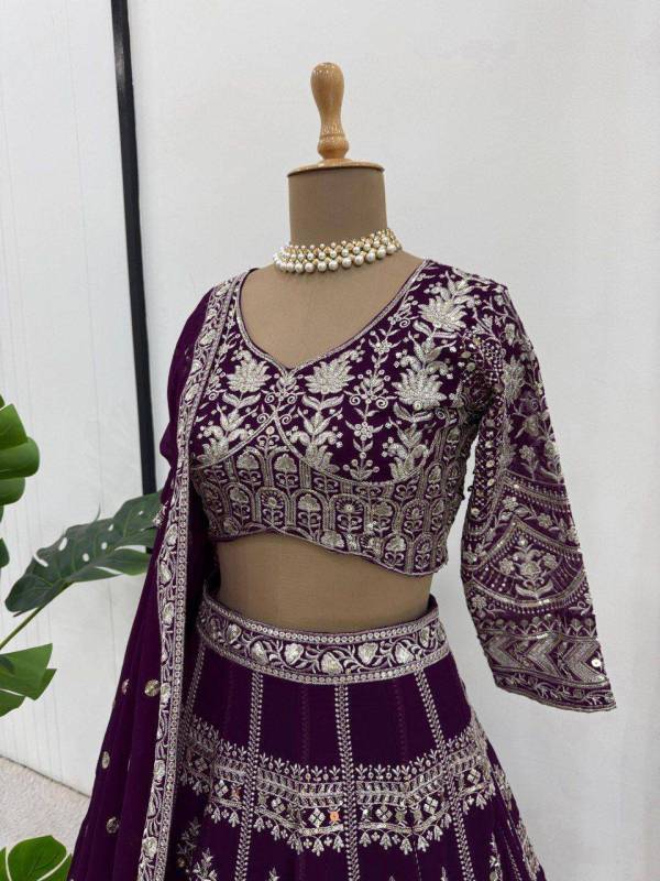 Bollywood Style Faux Georgette Wedding Lehenga Choli Set