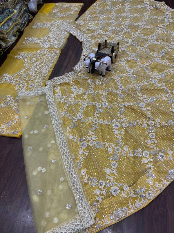 Soft Butterfly Net Sequins Embroidered Work Lehenga Choli set