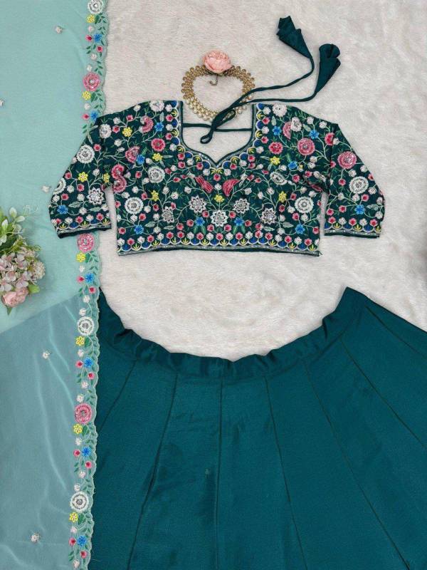 Heavy Chinon Silk Party Lehenga Choli Set