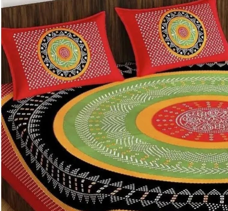   King size  japuri Bedsheet with pillow covers