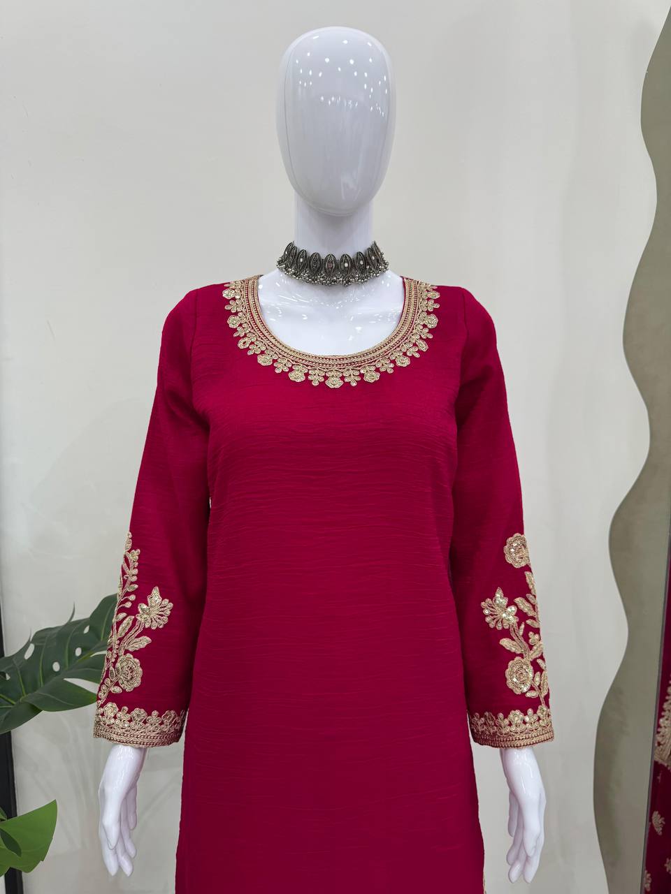 Stylish Crunchy Silk Sharara Outfit