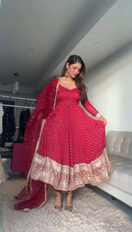 Anarkali Top Pent With Dupatta Set