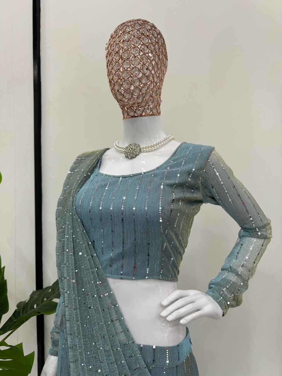 Pre-Stitched Lycra Lehenga Saree