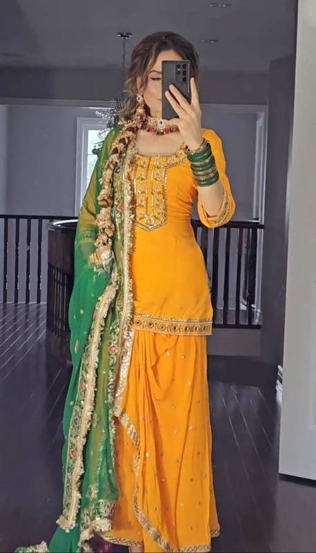 Party Wear Look Top ,Dhoti Skirt and Dupatta