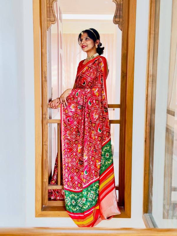 Pure gaji silk fabric classic lagadi patta saree with Pure Jari weaving work