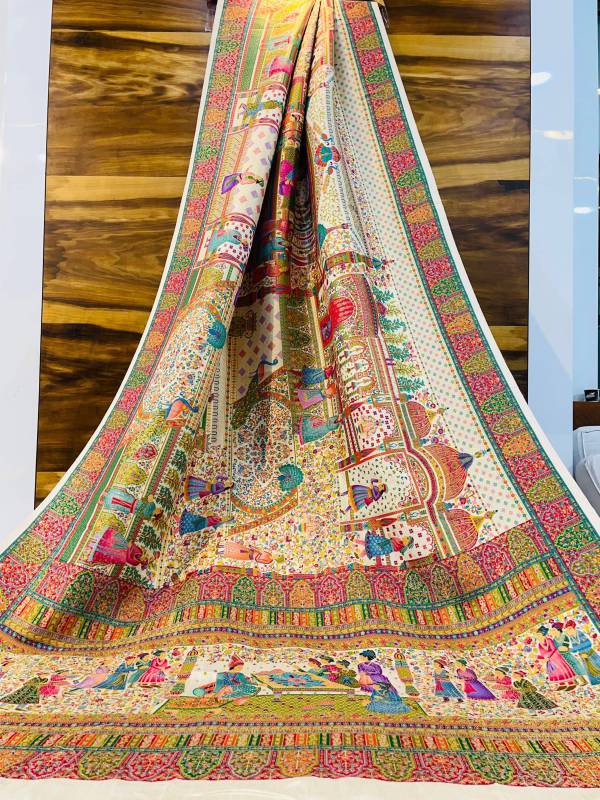 Exquisite Pure Viscose Silk Pashmina Saree with Pure Jari Weaving
