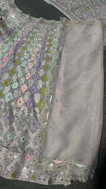 Real Mirror Embroidery Sequins Work Lehenga Choli Set