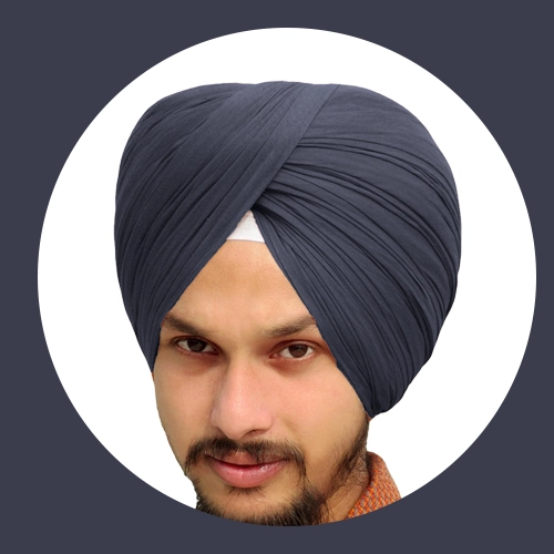 Bright Grey - Full Voile Turban