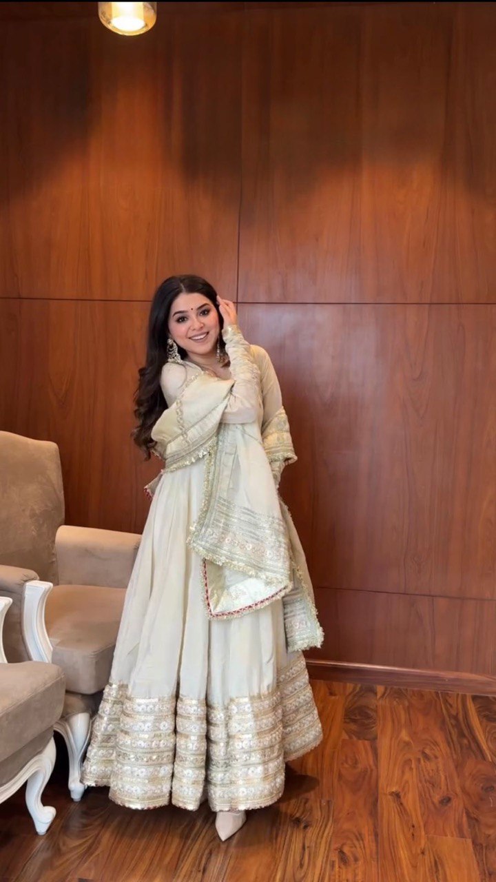 Chinon fabric top pent dupatta set